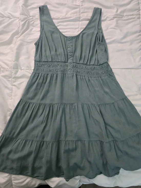 ee:some Sage Green Tiered Mini Dress - Picture 7 of 10